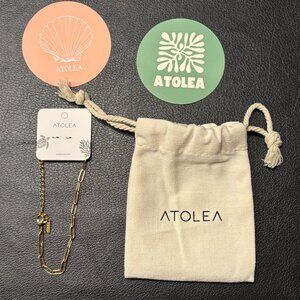 ATOLEA "Cozumel" Paperclip Bracelet 18K plated stainless steel 6-7.75in NEW